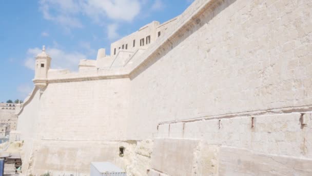 Vittoriosa Мальта Форт Святого Ангела Фасад — стокове відео