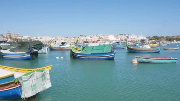 Marsaxlokk Μάλτα Θέα Στο Λιμάνι — Αρχείο Βίντεο