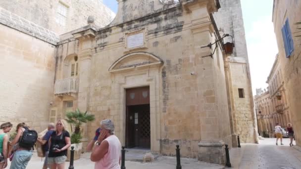 Mdina Malta Nicholas Chapel — стоковое видео