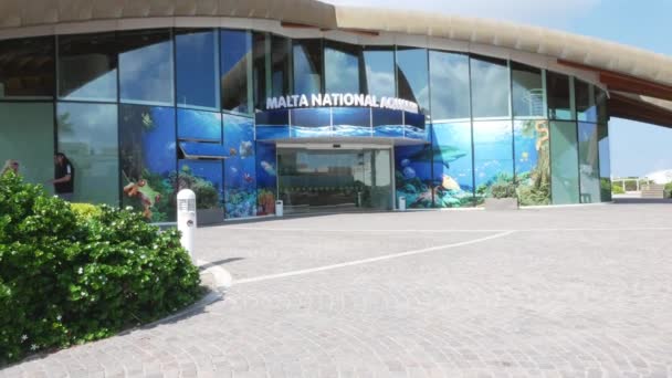 Saint Paul Malta Eingang Zum Malta National Aquarium — Stockvideo