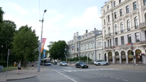 Riga Letland Ambassade Van Frankrijk — Stockvideo