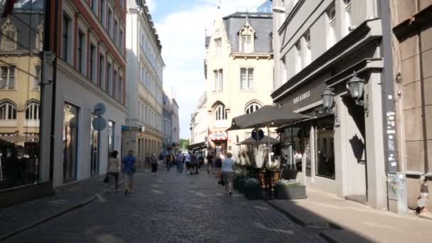 Riga Letonia Vista Calle Principal Kalku — Vídeos de Stock