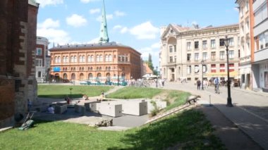 Riga, Letonya, Katedral Meydanı manzarası