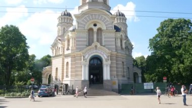 Riga, Letonya, İsa 'nın Doğuşu Ortodoks Katedrali cephesi