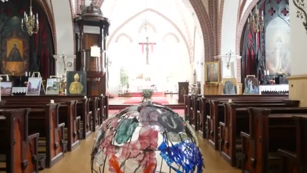 Riga Letonia Inclina Hacia Arriba Dentro Catedral — Vídeos de Stock