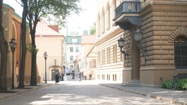 Riga Letónia Vista Para Rua Cidade Velha — Vídeo de Stock
