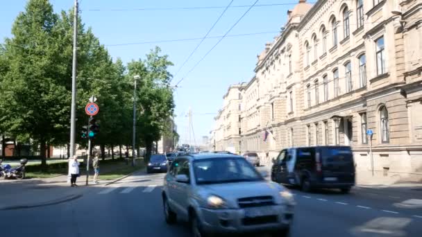 Riga Lotyšsko Panoramatický Výhled Náměstí Rtslaukums — Stock video