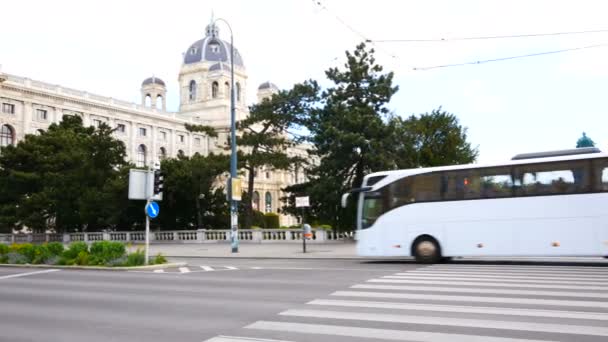 Wenen Oostenrijk Deel Van Maria Theresien Platz — Stockvideo