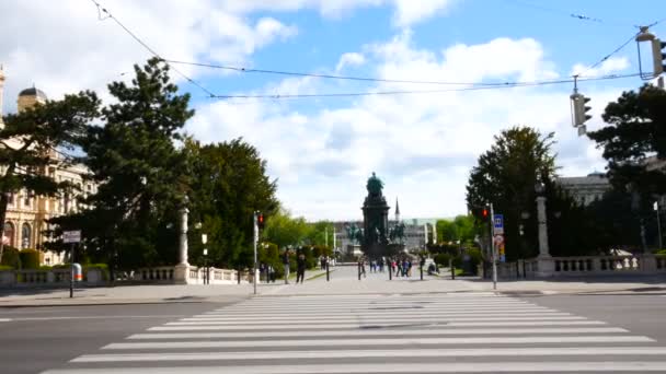 Вена Австрия Вид Площадь Музейной Площади — стоковое видео