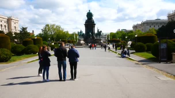 Wenen Oostenrijk Uitzicht Het Maria Theresien Platz Plein — Stockvideo