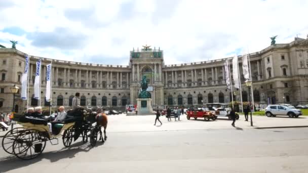 Wien Österrike Över Hofburgpalatset — Stockvideo