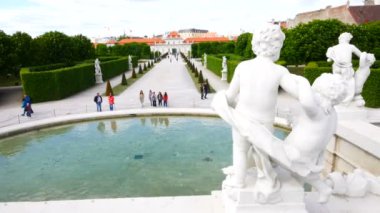 Vienna, Austria, view from the fountain of Belvedere garden