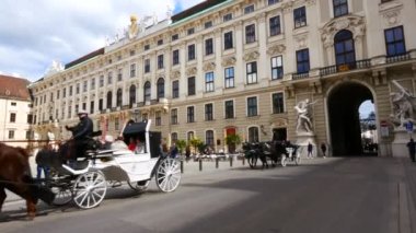 Vienna, Austria, carriage with horses nex to the Hofburg palace