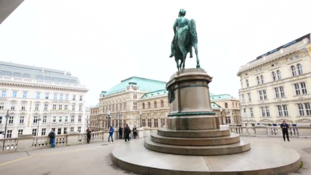 Vienna Austria Equestrian Statue Erzherzog Albrecht — Stockvideo
