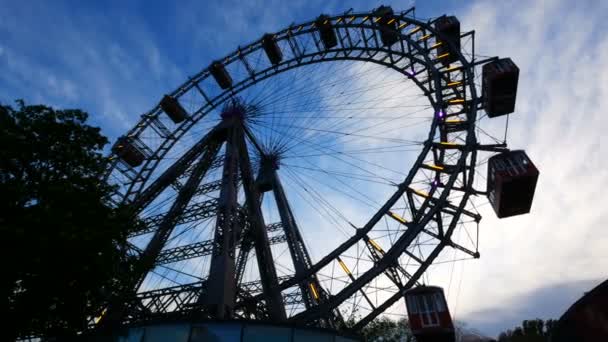 Vienna Austria Ferris Wheel Pratter — Αρχείο Βίντεο