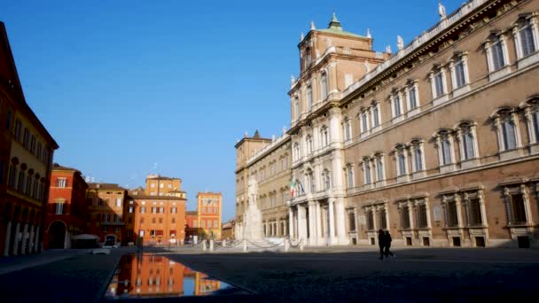 Modena Italia Veduta Del Palazzo Ducale Accademia Militare — Video Stock