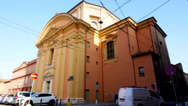 Modena Italien Tha Huvudfasaden Saint Domenico Kristna Kyrkan — Stockvideo