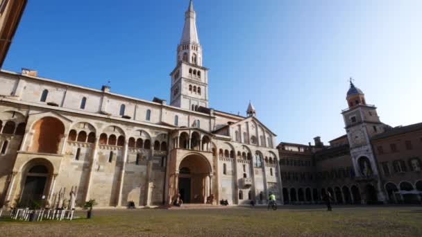 Modena Italien Katedralen Piazza Grande Torg — Stockvideo