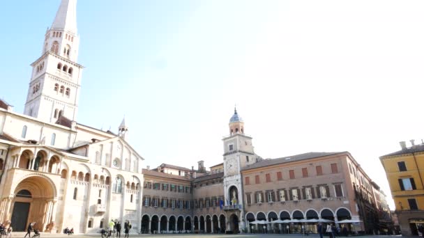 Modena Itália Vista Catedral Edifício Prefeitura — Vídeo de Stock