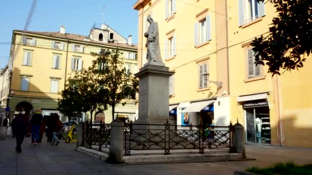 Modena Italia Vista Estatua Ludovico Antonio Muratori — Vídeos de Stock