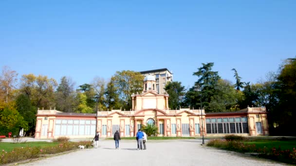 Modena Itália Vista Palazzina Dei Giardini Galeria Arte Dentro Jardins — Vídeo de Stock