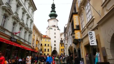 Bratislava, Slovakya, Saint Michael kapısı manzaralı