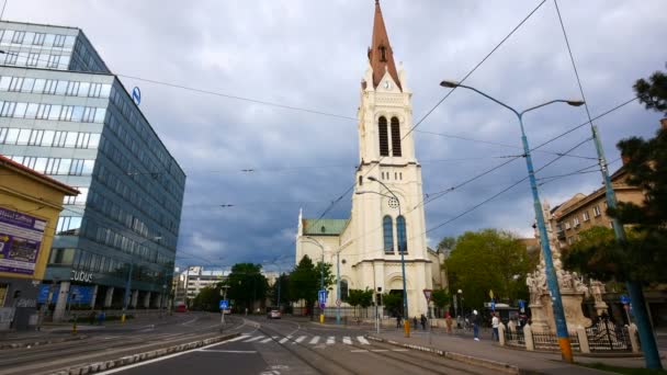 Братислава Словакия Центральная Церковь — стоковое видео