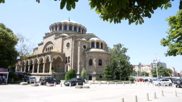 Sofia Bulgarien Kirche Sveta Nedelya Ortodox — Stockvideo