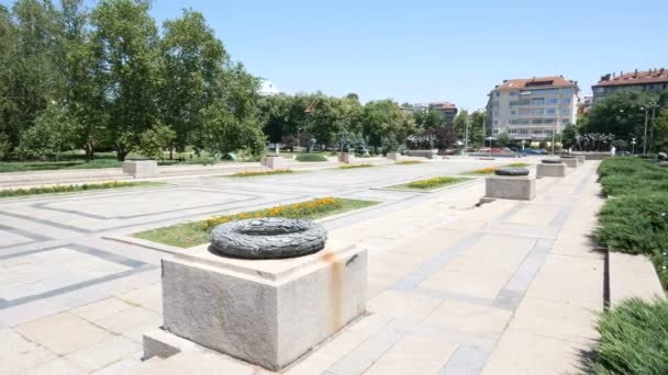 索菲亚 保加利亚 苏军纪念碑广场 — 图库视频影像