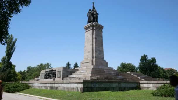 София Болгария Вид Памятник Советской Армии — стоковое видео