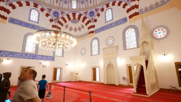 Sofie Bulharsko Sklon Nahoru Interiéru Mešity Banya Bashi — Stock video