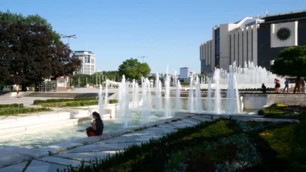 Sofia Bulgarie Vue Panoramique Sur Palais National Culture Centre Des — Video