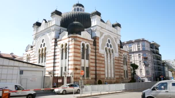 Sofia Bulgaria Sinagoga Centrale Evreyska — Video Stock