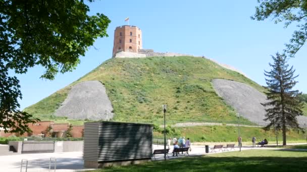 Vilna Lituania Paisaje Torre Gedeminas Colina — Vídeos de Stock