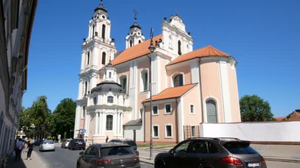 Vilnius Lituanie Vue Sur Église Sainte Catherine — Video
