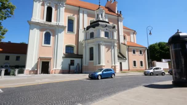 Vilnius Lituania Inclinazione Della Chiesa Santa Caterina — Video Stock