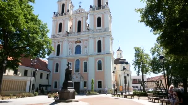 Vilnius Litauen Die Fassade Der Katharinenkirche — Stockvideo