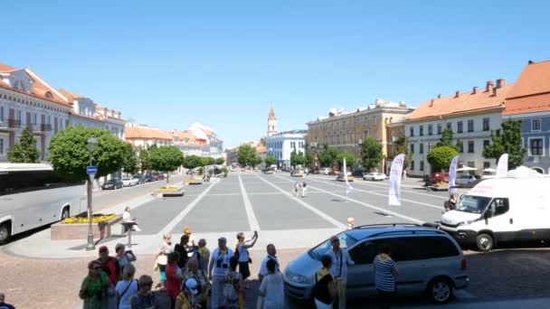 Vilna Lituania Vista Plaza Del Ayuntamiento — Vídeos de Stock