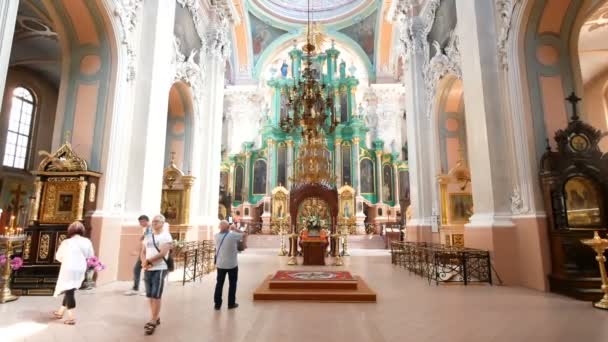 Vilna Lituania Interior Iglesia Santa Teresa — Vídeos de Stock