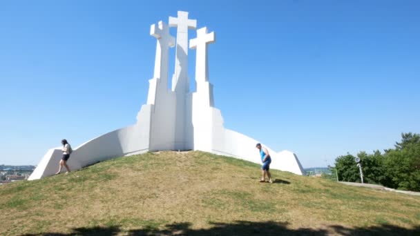 Vilnius Litauen Drei Kreuze Kalnai Park — Stockvideo