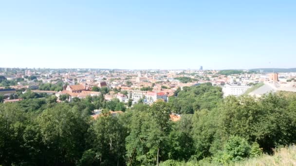 Vilna Lituania Panorama Luz Del Día Del Casco Antiguo — Vídeos de Stock