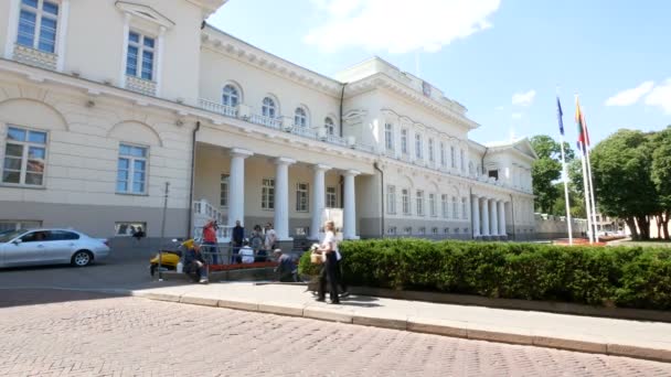 Vilnius Litauen Presidentpalatset — Stockvideo