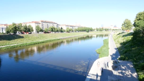 Vilna Lituania Paisaje Del Río Neris — Vídeo de stock