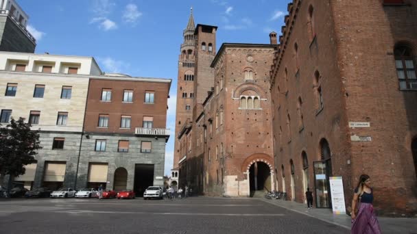 Cremona Italien Över Stradivaris Torg — Stockvideo