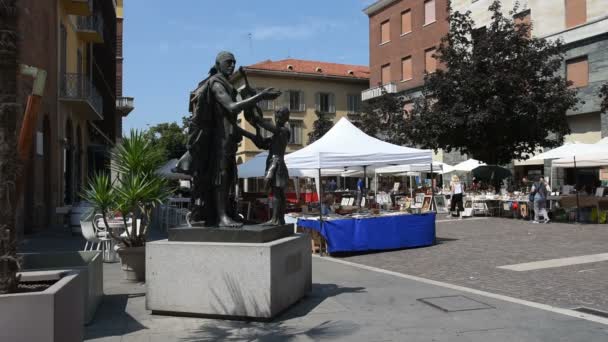 Cremona Italia Statua Dello Stradivari — Video Stock