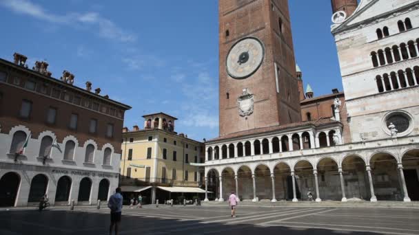 Cremona Talya Belediye Binası Meydanı — Stok video