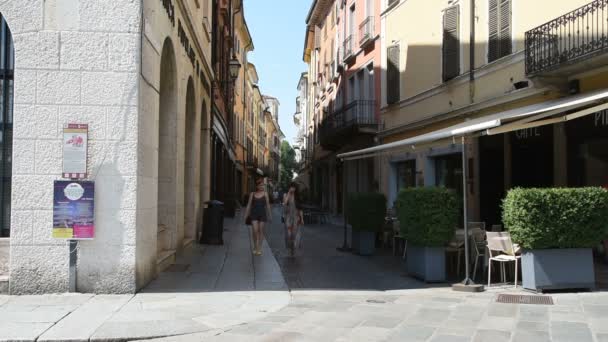 Cremona Italien Blick Auf Die Einkaufsstraße Solferino — Stockvideo