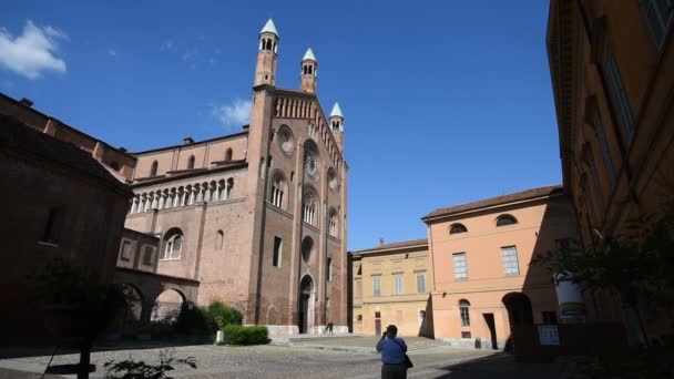 Cremona Ιταλία Θέα Της Νότιας Πτέρυγας Του Καθεδρικού Ναού — Αρχείο Βίντεο