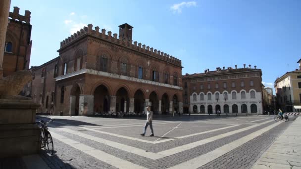 Cremona Włochy Widok Plac Ratusza — Wideo stockowe