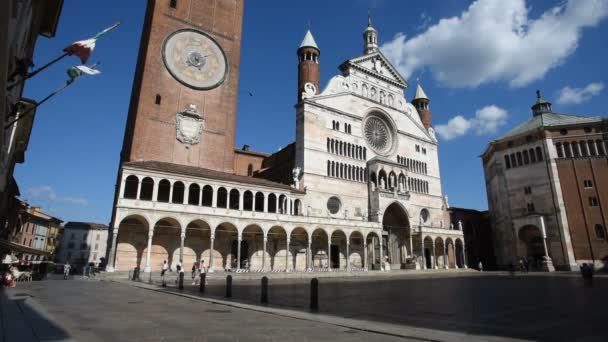 Cremona Ιταλία Θέα Του Καθεδρικού Ναού — Αρχείο Βίντεο